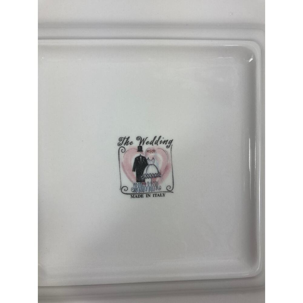 Wedding Cake Plate Hand Painted made in Italy - Picture 2 of 2